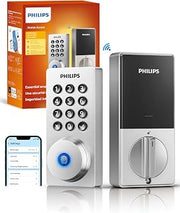 PHILIPS Wi-Fi Door Lock with Handle, WiFi Smart Lock Set for Front Door, Remote Control, Built-in WiFi, APP Fingerprint Passcode Unlock, Auto Locking