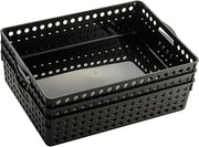 Officemate Nested Letter Size Storage Baskets, 13.25"W x 9.625"D x 3"H, Comes in 3 Pack, Black (26307)