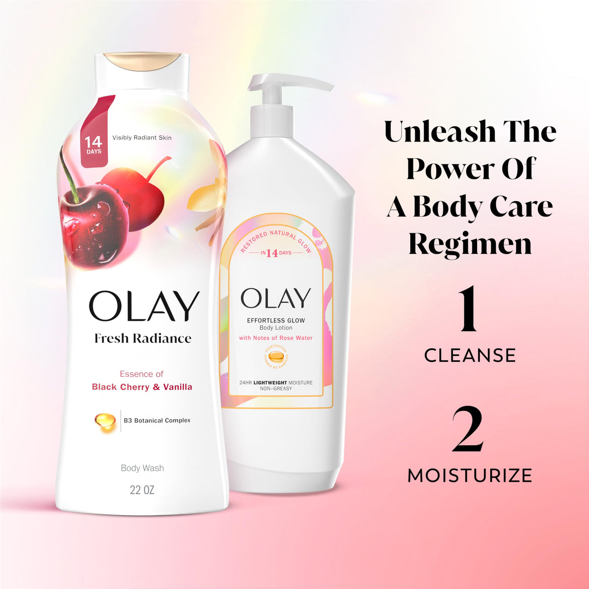 Olay Black Cherry and Vanilla / 22 Fl Oz (Pack of 4) / White Body Washes