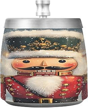 Nutcracker Christmas Splash Ashtray with Lid, Outdoor Ashtrays for Patio
