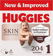 HUGGIES Skin Essentials Diapers Size 1, 204 Count (3 Packs of 68)