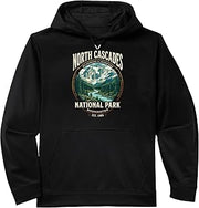 North Cascades National Park Washington Retro Mountain Badge Performance Hoodie
