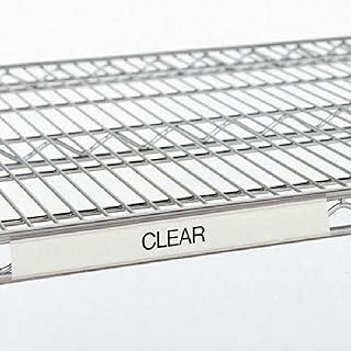 QUANTUM STORAGE SYSTEMS LH24C Label Holder for Wire Shelving Units, Chrome Finish, 24" Width x 2" Length x 1" Height, Clear