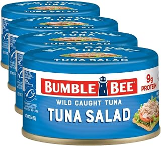 Bumble Bee Snackers - Tuna Salad, 3 oz Easy Open Can - 9g Protein per Serving - Wild Caught Skipjack Chunk Light Tuna Pack - No Draining, Ready to Eat (Pack of 4)