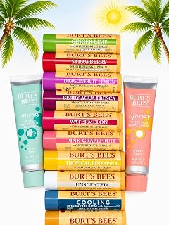 Burt's Bees Lip Balm Variety Pack -12 Count Assorted Flavors, Moisturizing Beeswax Lip Care, Natural Lip Balm Collection, Summertime Gift Set