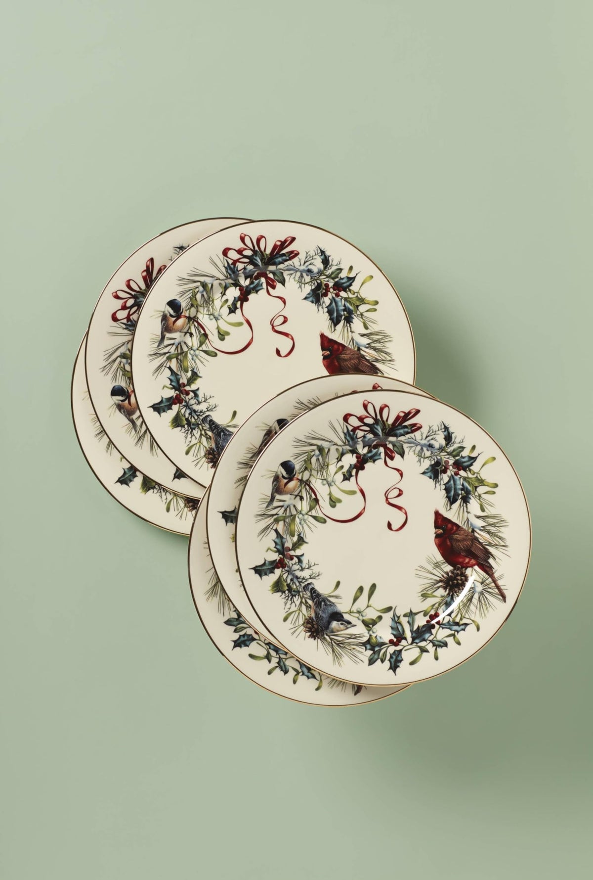 Lenox Winter Greetings Porcelain Dinner Plates, 10.75 Inch, Set of 6