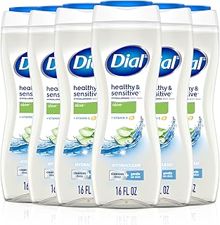 Dial Clean + Gentle Aloe Scent Body Wash, 16 Fl Oz, 6-Pack
