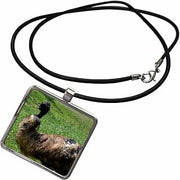 3dRose Emu Walking with Pride Necklace With Rectangle Pendant
