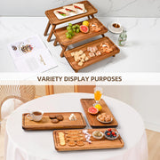 GEHE Tiered Serving Stand, Acacia Wood, 3 Tier Foldable