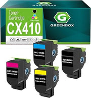 GREENBOX 801H Toner Cartridges 80C1HK0 80C1HC0 80C1HM0 80C1HY0, 4 Pack | Compatible for CX410 CX410de CX410dte CX510 CX510de CX510dthe CX510dhe Printers, Multicoloured, Latest Stable Chips