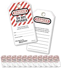 Master Lock 497A Lockout Tagout Tags, Laminated Do Not Operate, OSHA Compliant, 12 Pack