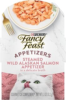 Purina Fancy Feast Appetizers Alaskan Salmon Food Topper, 10 Ct, 1.1 oz