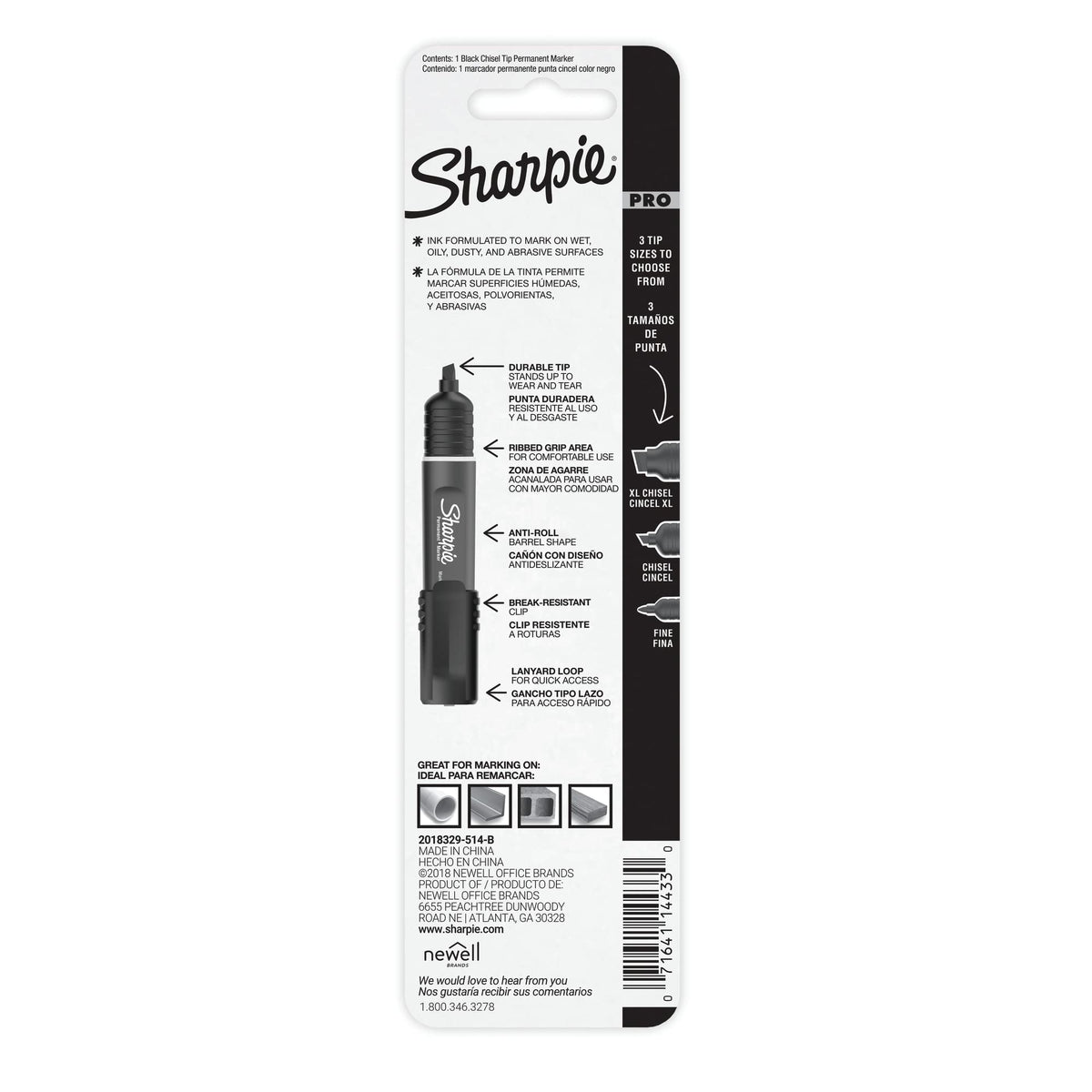 Pro Permanent Marker by Sharpie – 1 Count (Pack of 1), Plastic, Black, Model 2018329