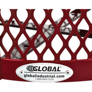 Outdoor Diamond Steel Trash Can with Rain Bonnet Lid by Global Industrial – Steel, Red, Model 261926RD