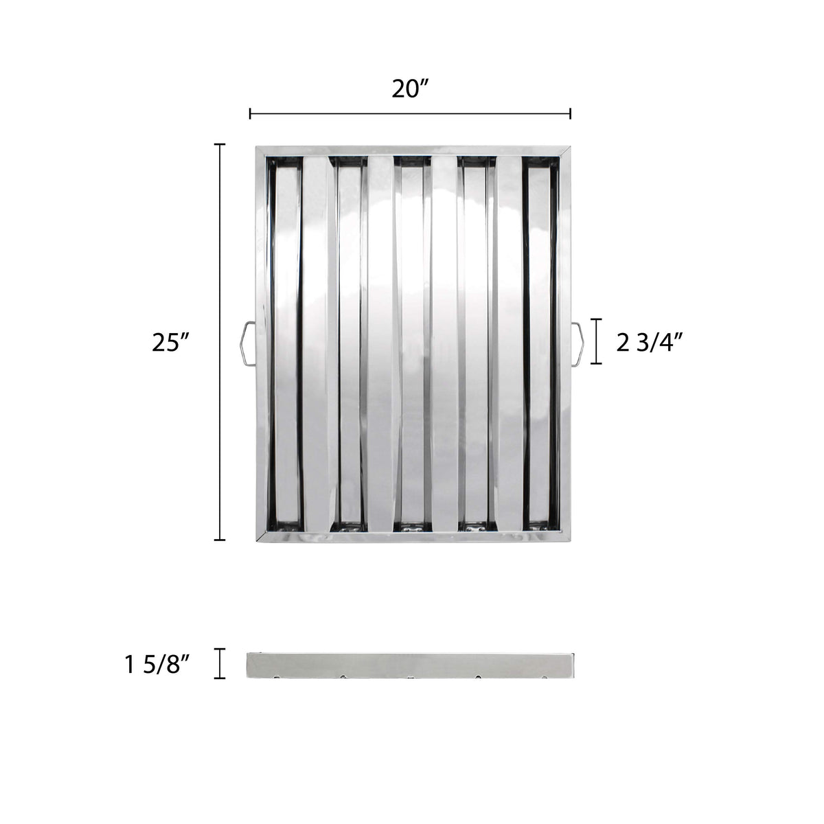 Hood filter 20" x 25" by Thunder Group – Stainless Steel, Silver, Model SLHF2025