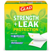 Glad Forceflexplus 13-Gallon Tall Kitchen Drawstring Trash Bags 120 Ct – 120 Count (Pack of 1), 13.0 gallons, Plastic, White, Model 43551-43683