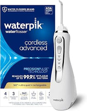 Waterpik Advanced Cordless Dental Flosser, Rechargeable Portable Dental Jet with USB Cable, Removes Plaque, 3 Pressure Levels, White (WP-580EU)