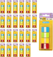 Post-it Tabs, 1 in Solid, Aqua, Lime, Yellow, Red, 22/Color, 88/Dispenser (686-ALYR1IN) (24 Pack)