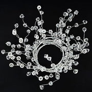 (6 Pack) 47” Clear Diamond Beaded Crystal Christmas Garland - Wire String Acrylic for Christmas Decorations, DIY Wreath Wedding Party Centerpiece Crystal Diamond Branch (6 Pack)