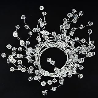 (6 Pack) 47” Clear Diamond Beaded Crystal Christmas Garland - Wire String Acrylic for Christmas Decorations, DIY Wreath Wedding Party Centerpiece Crystal Diamond Branch (6 Pack)