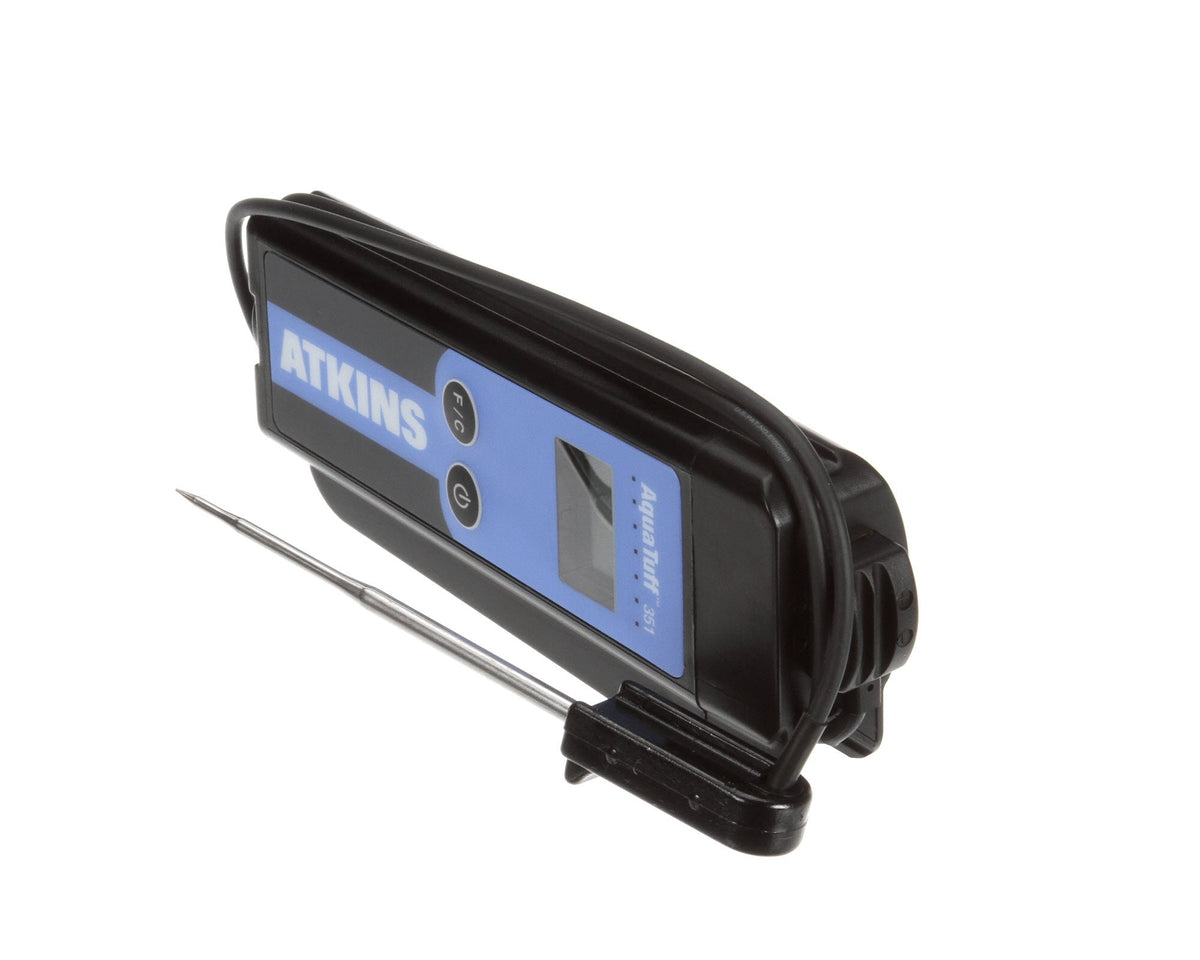 Atkins AquaTuff Waterproof Thermocouple Thermometer with Wrap and Stow DuraNeedle Probe by Cooper – Black, Model 35132