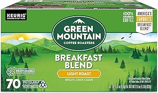 Green Mountain Coffee Roasters Green Mountain Breakfast Blend Coffee Keurig K-Cup Pods, Light Roast, 70/Box (5000373741)