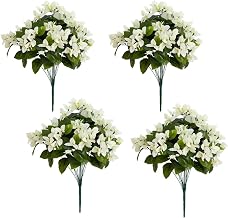 Nearly Natural 19in. UV Resistant Artificial Bougainvillea Bush (Indoor/Outdoor) - Set of 4