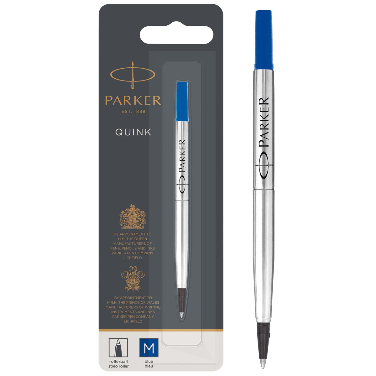Refill For Parker Roller Ball Pens – 1 Count (Pack of 1), Paper, Blue, Model 1950324