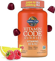 Garden of Life Vitamin Code D3 & K2, Raspberry Lemon Flavor, 45 Gummies