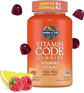 Garden of Life Vitamin Code D3 & K2, Raspberry Lemon Flavor, 45 Gummies