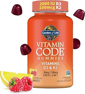 Garden of Life Vitamin Code D3 & K2, Raspberry Lemon Flavor, 45 Gummies (Pack of 6)