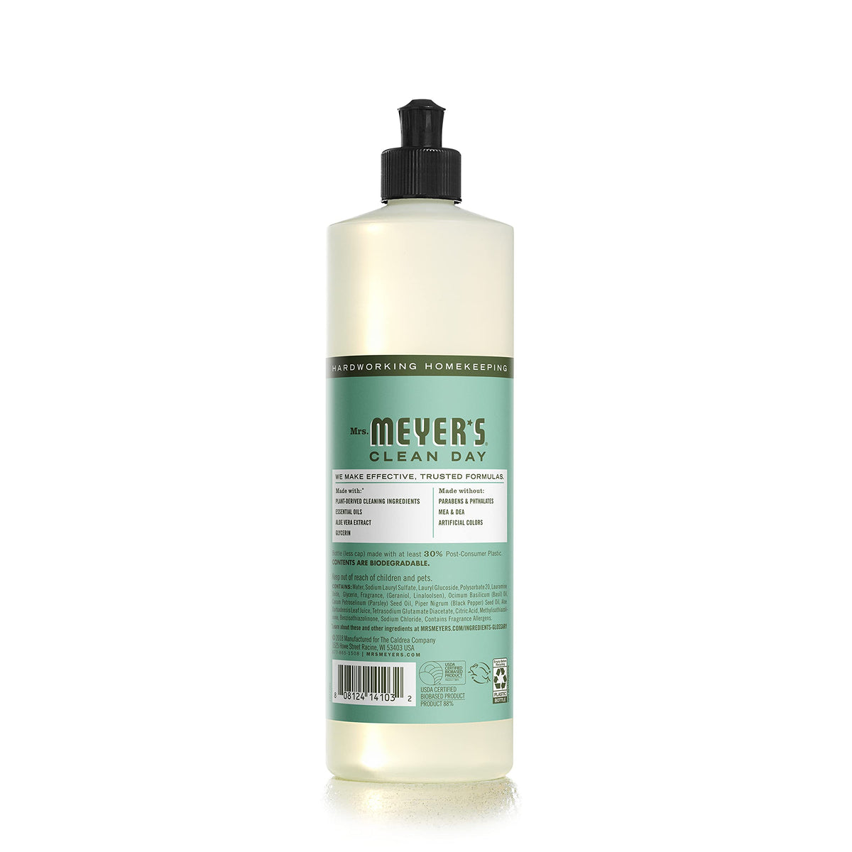 Mrs. MEYER'S 16 Fl Oz (Pack of 2) / Basil / A340 Dish Soap