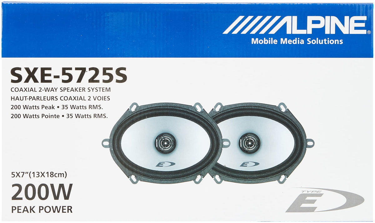 Alipne Electronics 2 Way 5 x 7 Speakers (200 Watts) by Alpine – Kunststoff, Neutral, Pack of 2, Model SXE-5725S