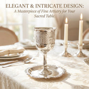 Ohmique Kiddush Cup and Tray Set, Silver Plated, One Size
