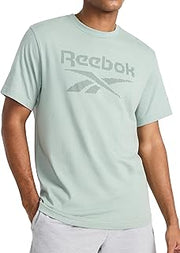 Reebok Men's Logo T-Shirt, Standard Fit, Lightweight Cotton-Poly Jersey Fabric