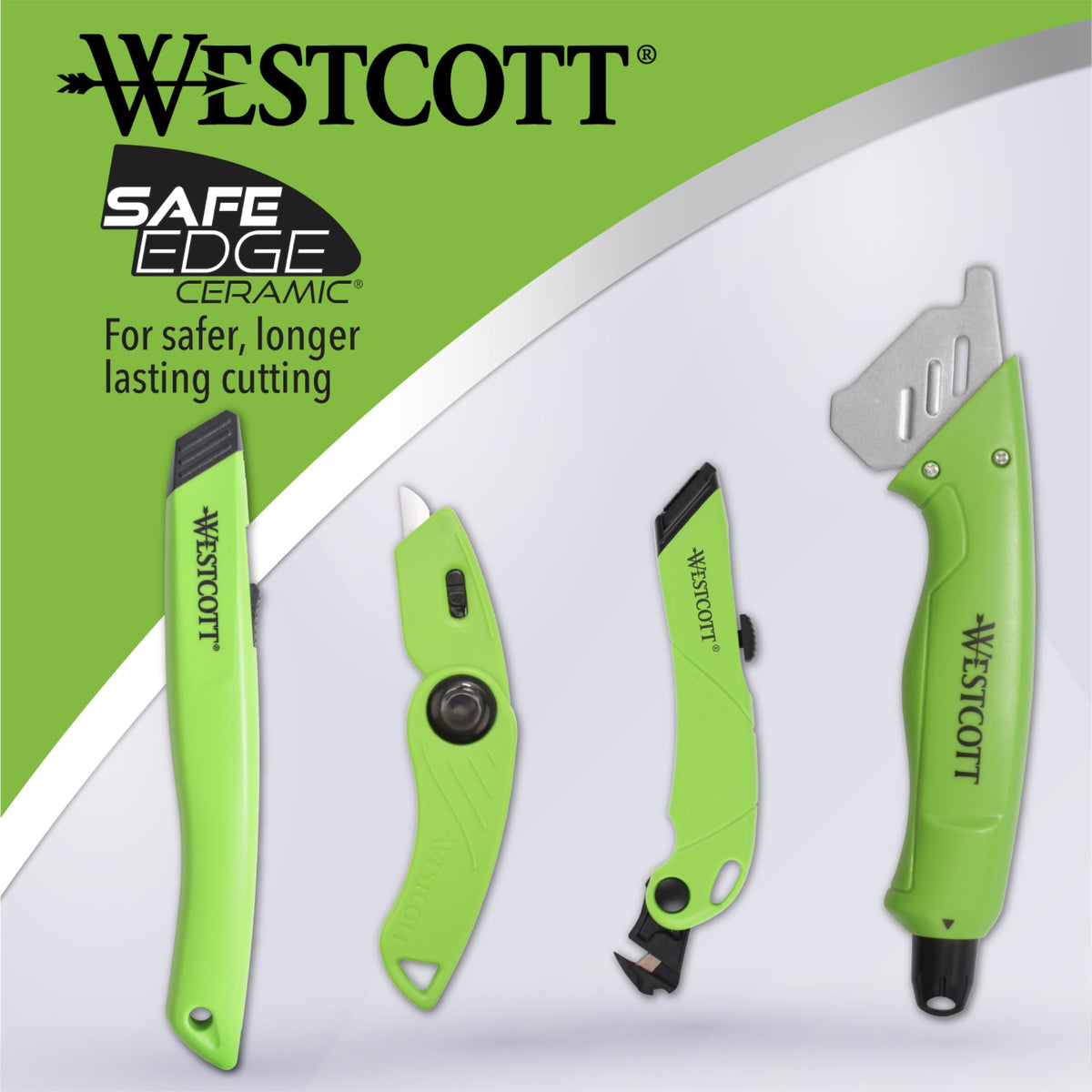 Foldable Ceramic Utility Cutter by Westcott – Pack of 1, Ceramic, Green, Model 17966