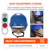 Skullerz 8977 Type 2 Vented Safety Helmet by Ergodyne – One Size Fits Most, PC/ABS, Blue, Model 60269