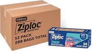 Ziploc Quart Food Storage Freezer Bags, Bulk Freezer Bags for Meal Prep, Stay Open Design, Easy to Fill, 288 Count