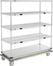 Nexel Open Sided Wire Exchange Truck, 4 Wire 1 Galvanized Shelf, 1000 Lb Cap, 60x24x69