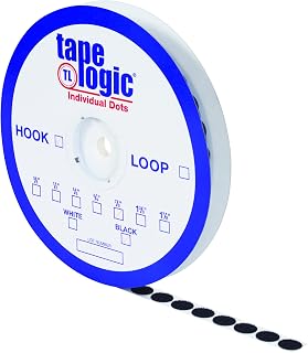 Tape Logic 3/4 Inch Diameter, Sticky Back Dots, Hook, Black, for Classroom Home and Office - Loop Sold Separately (1 Roll)
