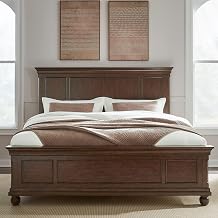 Liberty Furniture Rustic Traditions Queen Panel Bed Traditional Bedroom Bed Frame - Rustic Cherry Wood