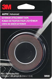 3M Auto Exterior Attachment Tape, 1/4 in x 5 ft, Heavy Duty Double-Sided Automotive Tape for Car Trim, Moldings, Emblems, and Badges (38582)