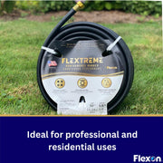 Flextreme 5/8" x 50ft Black Synthetic Performance Rubber Garden Hose by Flexon – 5/8" x 50ft, Polyvinyl Chloride (PVC), Black, Model FLXPR5850EC