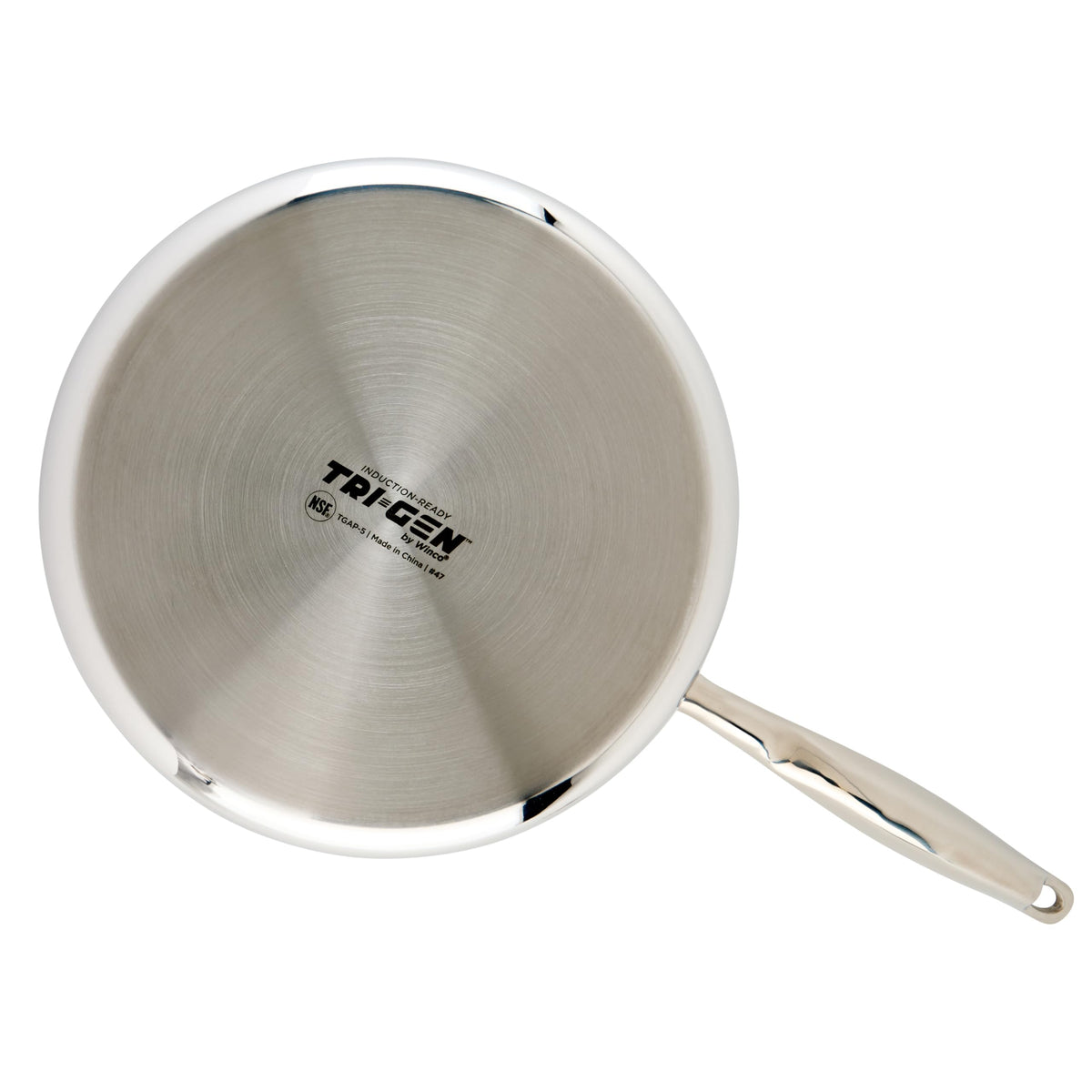 Tri-Ply Sauce Pan by Winco – 4.5 Quarts, Stainless Steel, Silver, Model TGAP-5