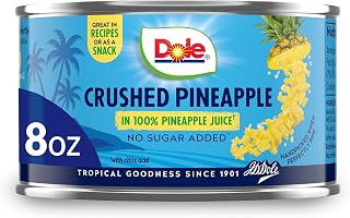 Dole Canned Fruit, Crushed Pineapple in 100% Pineapple Juice, Gluten Free, Pantry Staples, 8 Oz, Packaging May Vay