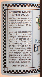 4.3 fl. ounces 100% Pure Triple Refined Emu Oil by Wonder Oil Products, Inc. www.wonderoil.com – 4.3 Fl Oz (Pack of 1), Model EO4