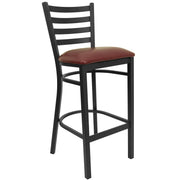 Flash Furniture Burgundy Vinyl Seat/Black Metal Frame / Set of 1 / Traditional Barstools