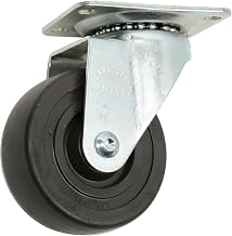 3-1/2" Hard Rubber Wheel, Medium Duty Swivel Plate Caster, 275 Lb. Capacity