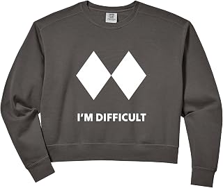 Women's I'm Difficult Double Black Diamond Ski Snowboard Comfort Colors Crop Sweatshirt
