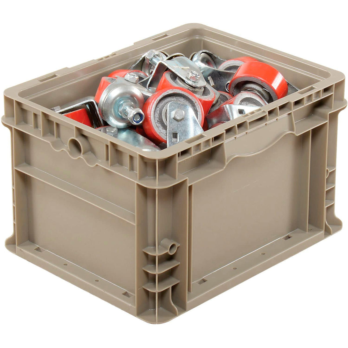 Straight Wall Container Solid by Global Industrial – 12"L x 15"W x 9"H, 50.0 pounds, Polyethylene (PE), Gray, Model NRSO1215-09 Gray